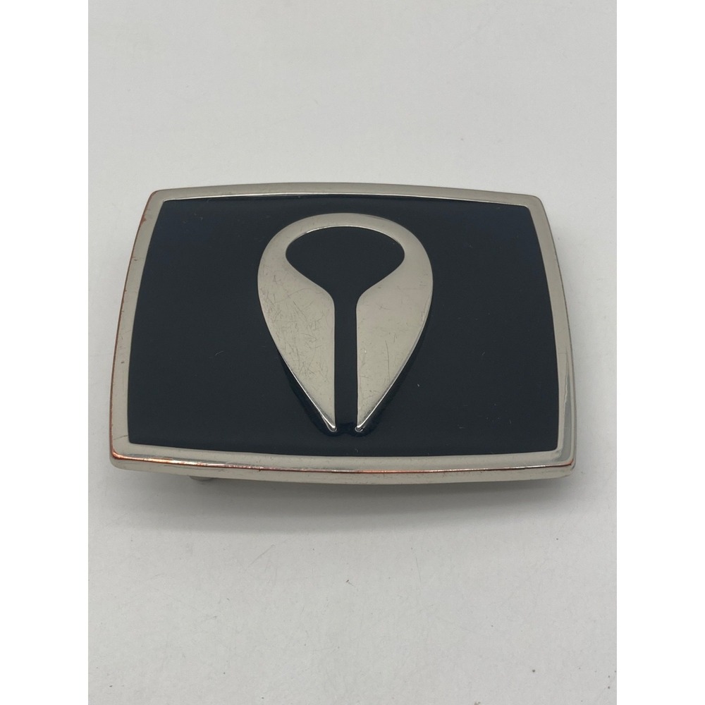 Nixon Metal Enamel Belt Buckle Silver Tone Black Flame Icon Logo Skate Surf